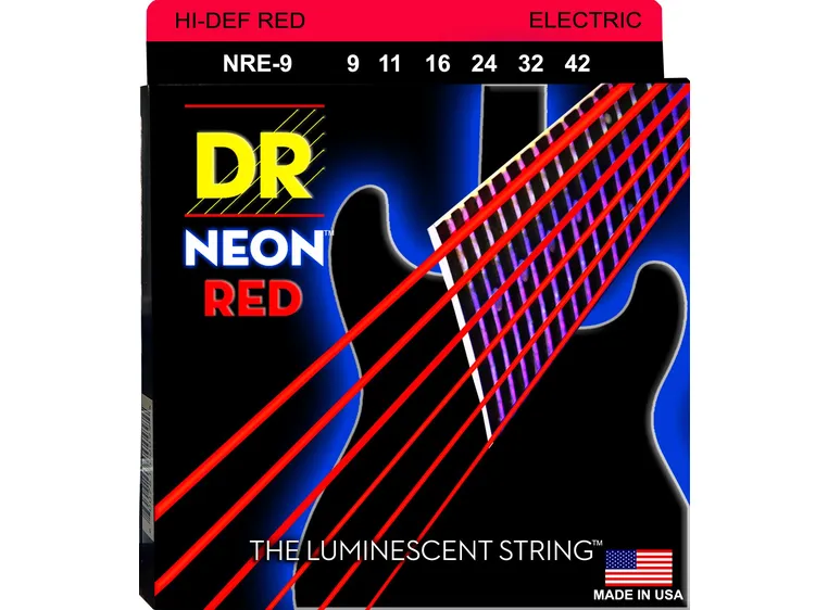 DR Strings NRE-9 Neon Red (009-042) Light 