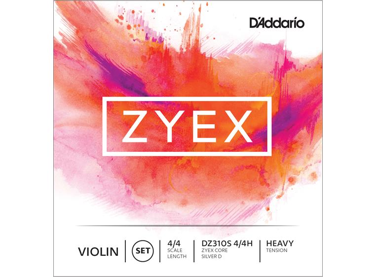 D'Addario DZ310S 4/4H Violin Strings Zyex Set (silver D) Heavy Tension