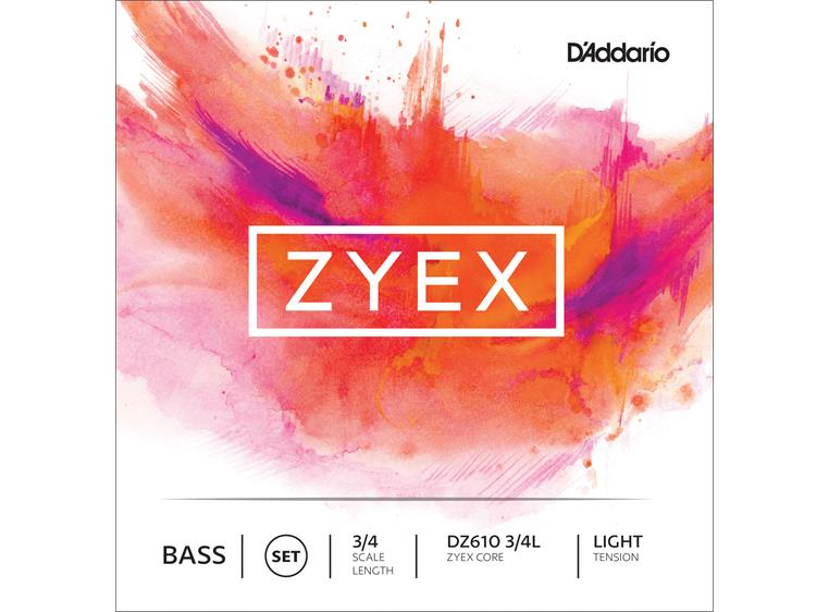 D'Addario DZ610 3/4L Bass Strings Zyex Set coiled
