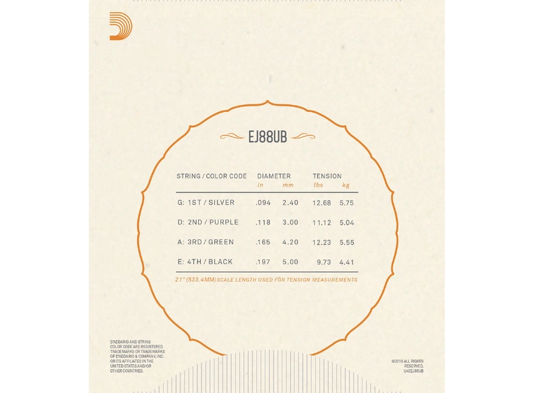 D'Addario EJ88UB 
