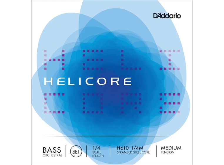 D'Addario H610 1/4M Bass Strings Helicore Orchestral Set 1/4 Med Tension 