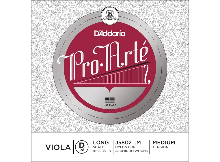D'Addario J5802LM Viola String Pro•Arté D-aluminum Long 11.9 