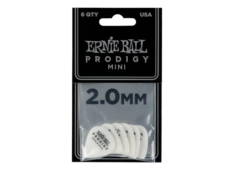 Ernie Ball EB-9203 Prodigy pick, white 3S,6PK High Perfromance Guitar Pick 2mm