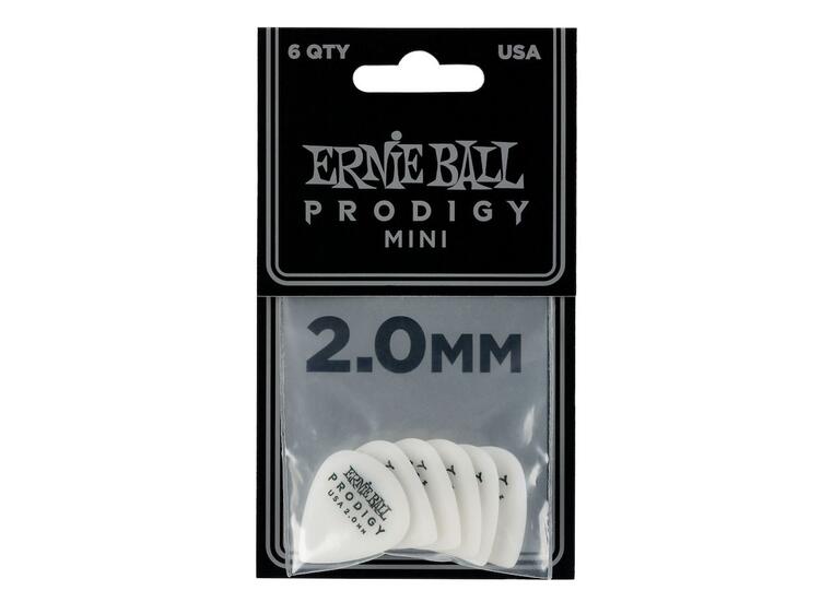 Ernie Ball EB-9203 Prodigy plekter white 3S,High Perfromance 2mm, 6-pakning
