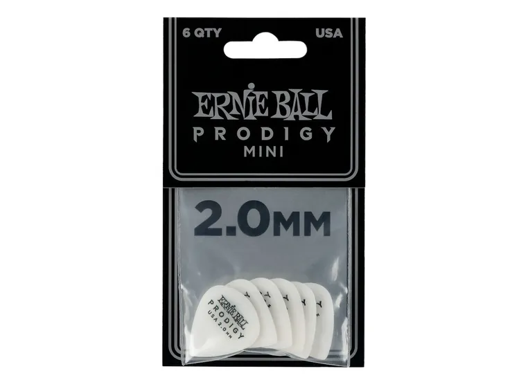 Ernie Ball EB-9203 Prodigy plekter white 3S,High Perfromance 2mm, 6-pakning 