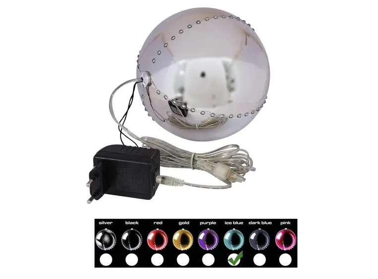Europalms LED Snøball 15cm, isblå 