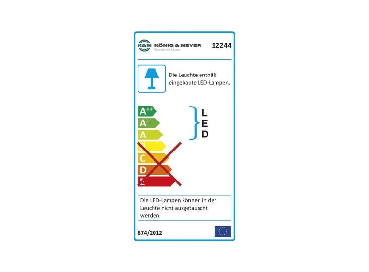 K&M 12244 Music stand light Double 2 LED black, FlexLight  Inc. 3x(AAA) 