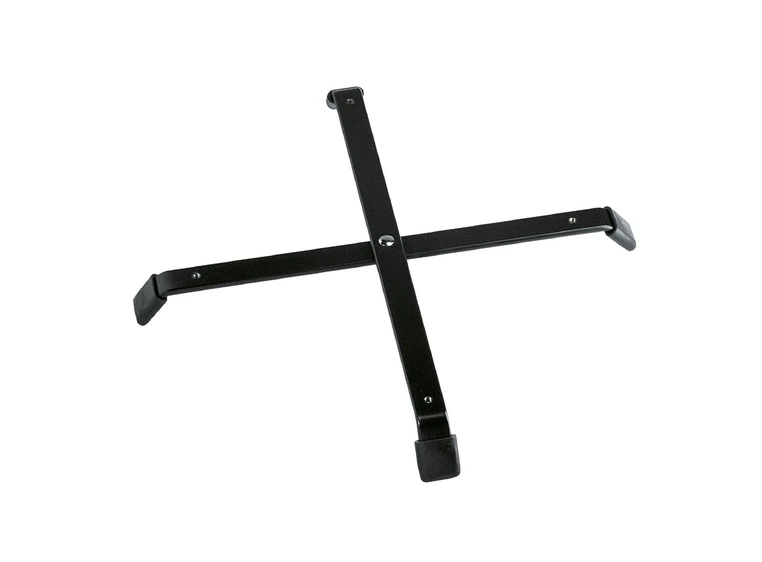 K&M 17710 Foldable base, for up to 4 peg Large black powder-coated folding base 