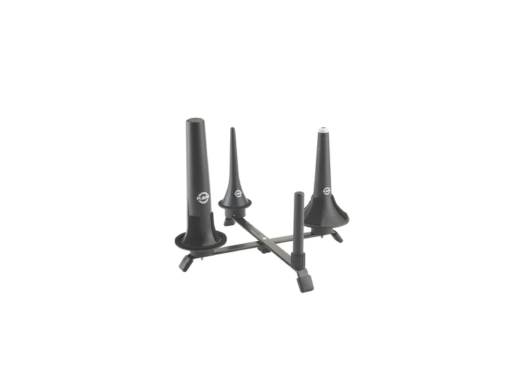 K&M 17710 Foldable base, for up to 4 peg Large black powder-coated folding base 