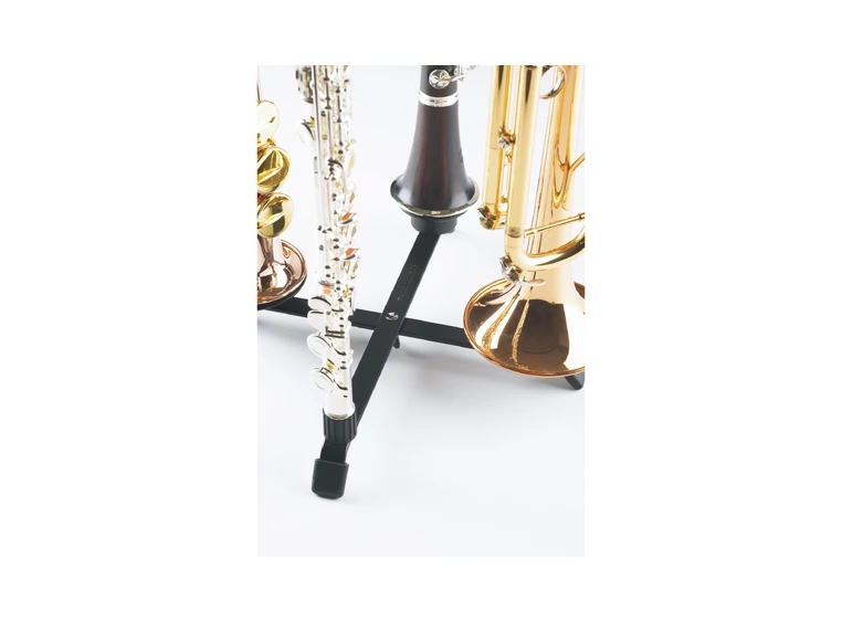 K&M 17710 Foldable base, for up to 4 peg Large black powder-coated folding base 