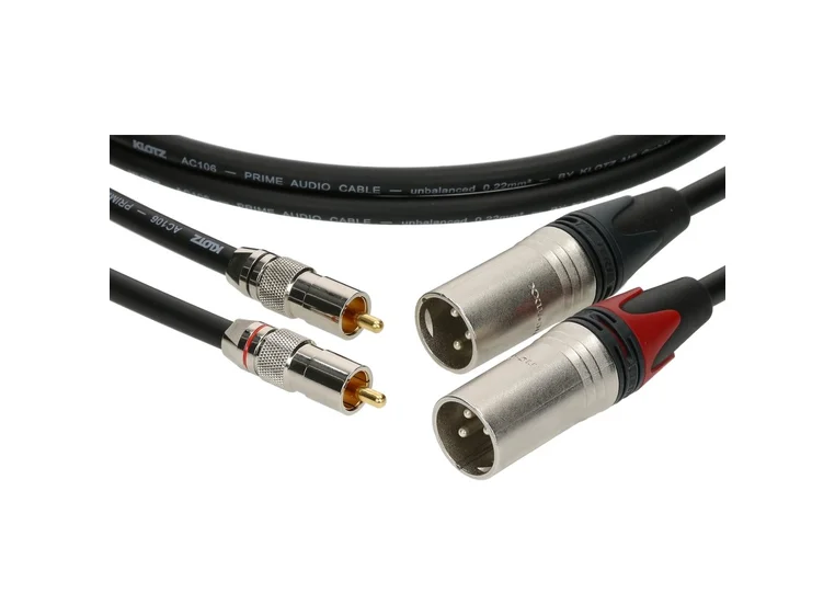 Klotz ALPM030 2 x phono gull - 2 x XLR han blank 3 m 