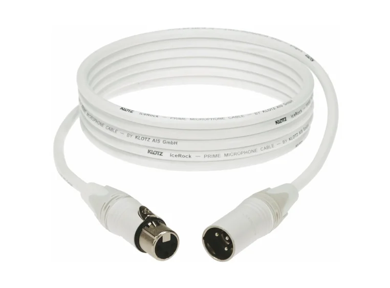 Klotz IRFM0100 mik.kabel prime IceRock Hvit XLR/XLR 1m 