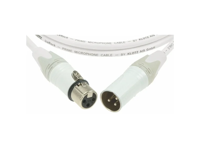 Klotz IRFM0100 mik.kabel prime IceRock Hvit XLR/XLR 1m 