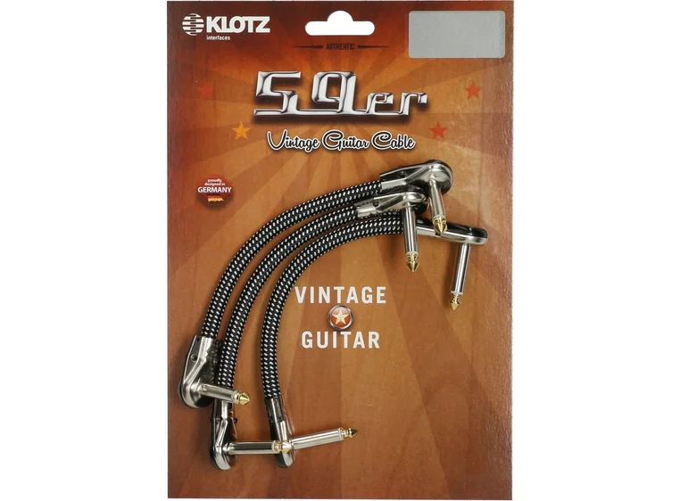 Klotz VINPAN0030 Vintage Ubal pedal patch Pancake vinkel jack 3X 30 cm 