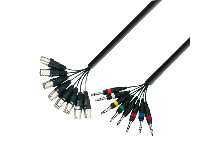 Multikabel 8x8 XLR male-jack 5m 