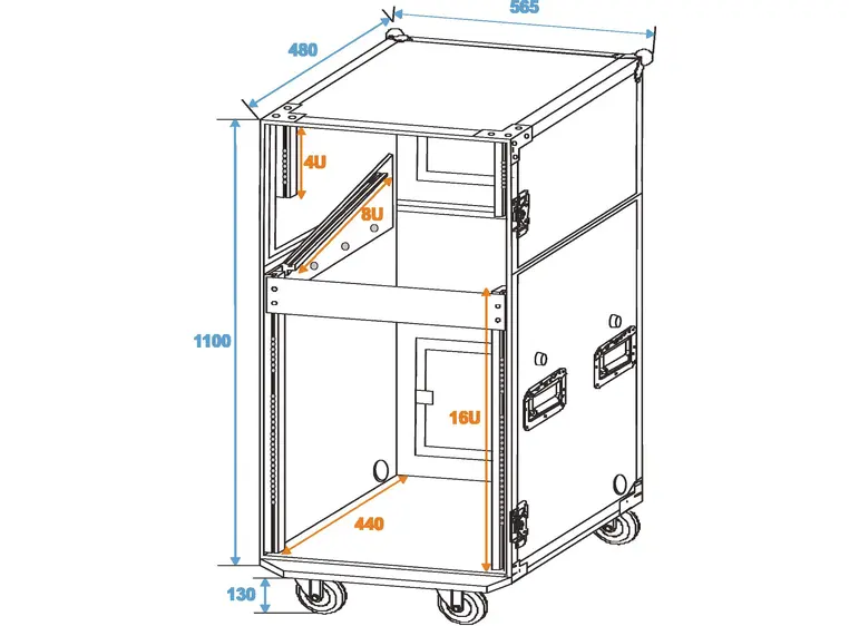 ROADINGER Special stage case Pro wheels with integrated desks 