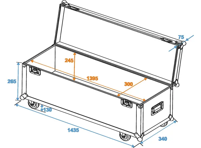 ROADINGER Universal case Profi 140x30x30cm wheels 