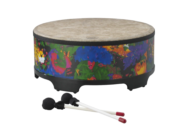 Remo KD-5818-01 Drum Kids Percussion Gathering Drum 18"x8" Fabric Rain Forest 