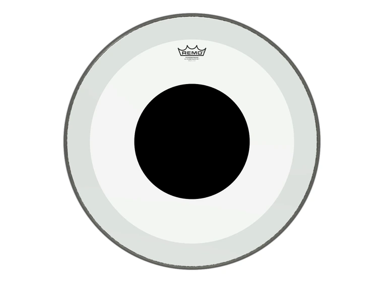 Remo P3-1322-10 Bass Powerstroke 3 Clear 22" Diameter No Stripe Top Black Dot 