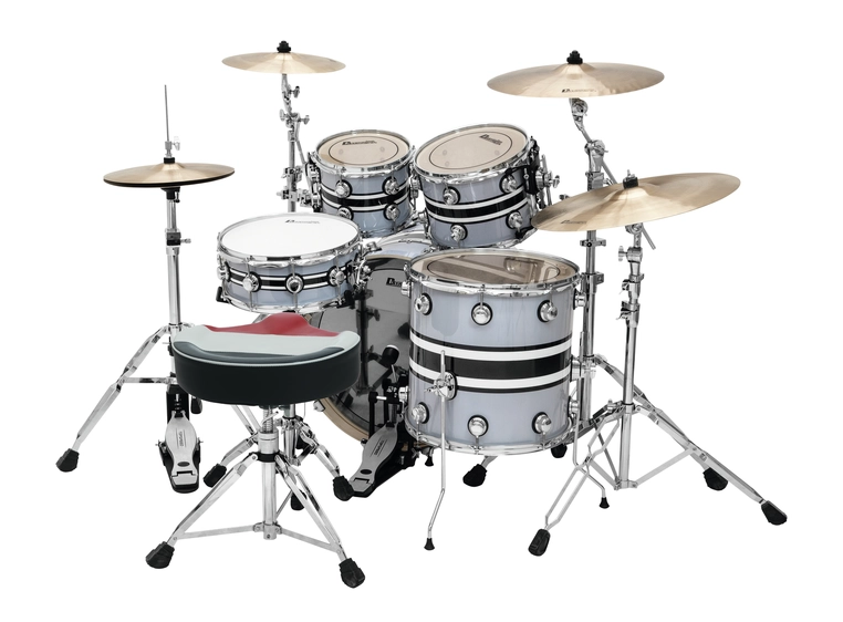 DIMAVERY DS-600 Drum set 10-12-16-22-14 med hi-hat, cymbal stativ, uten cymbaler 