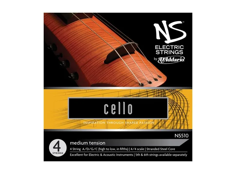 D'Addario NS510 Electric Cello Strings NS Electric Set (A, D, G, C) 