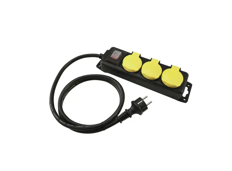EUROLITE Distributor 3-fold IP44 bk 3m 