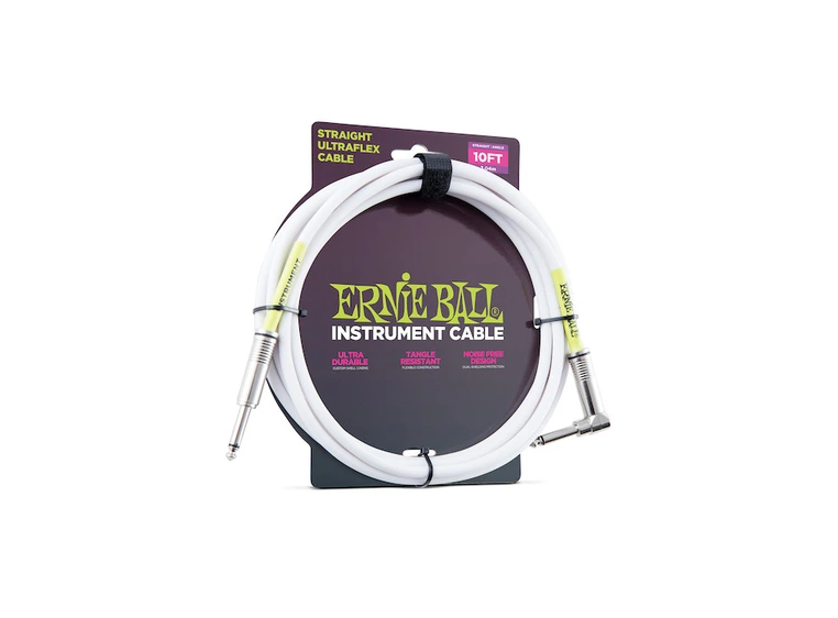 Ernie Ball EB-6049 3m instrumentkabel Hvit 