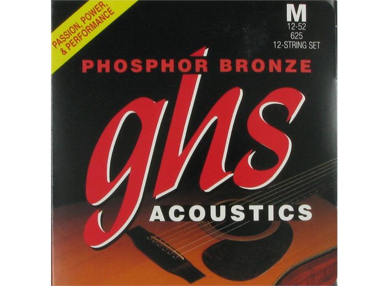 GHS 625 Phosphor (012-052) Bronze 12-String Medium