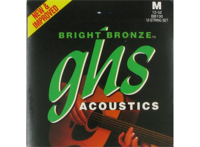 GHS BB100 lys bronse 12-str gitar sett (012-052)