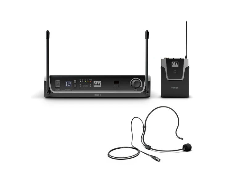 LD Systems U308 BPH Wireless Microphone System with Bodypack and Headset 