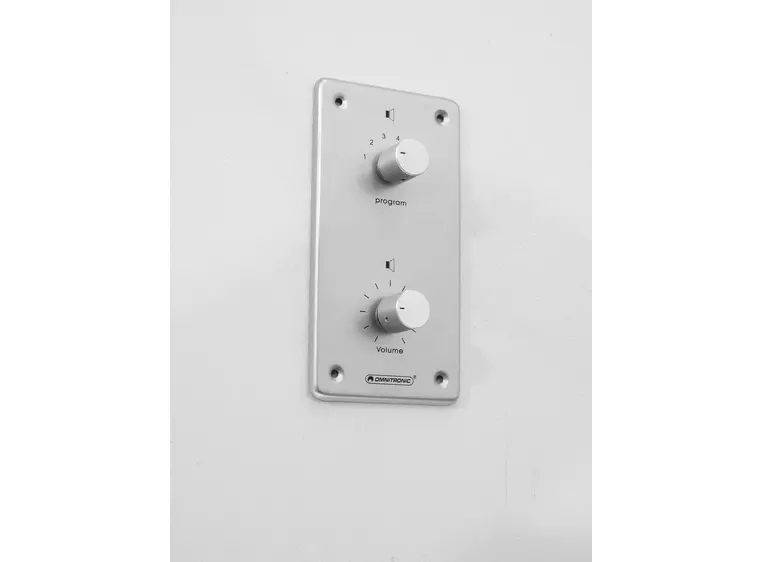 OMNITRONIC PA 10W mono Vol Contr/Prog Select, Silver 