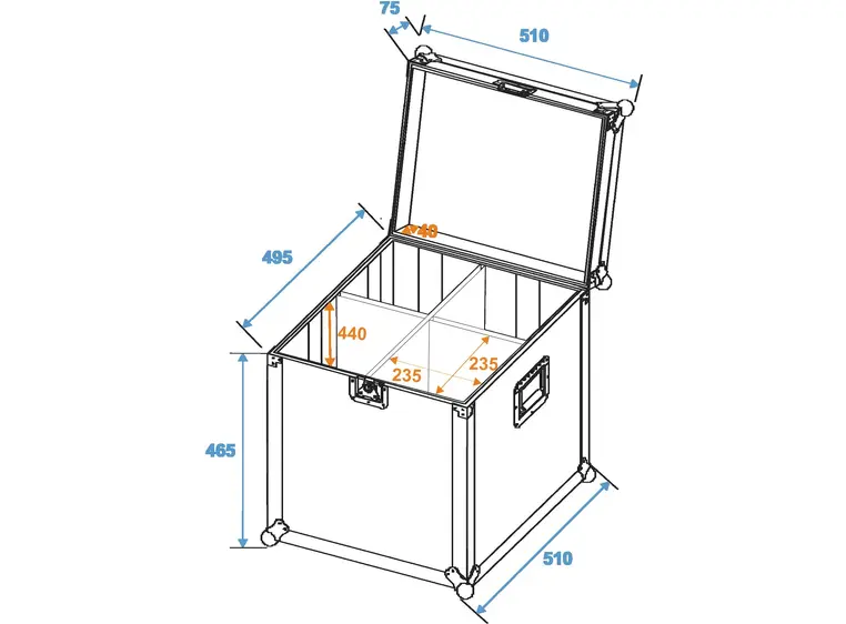 ROADINGER Flightcase 4x PAR-64 spot long 