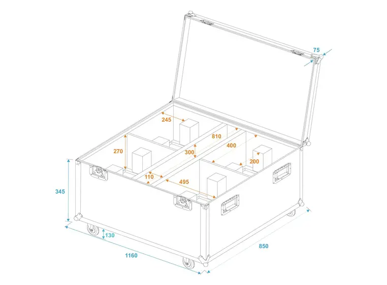 ROADINGER Flightcase 4x THA-250F 