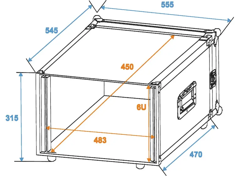 ROADINGER Rack Profi 6U 45cm 