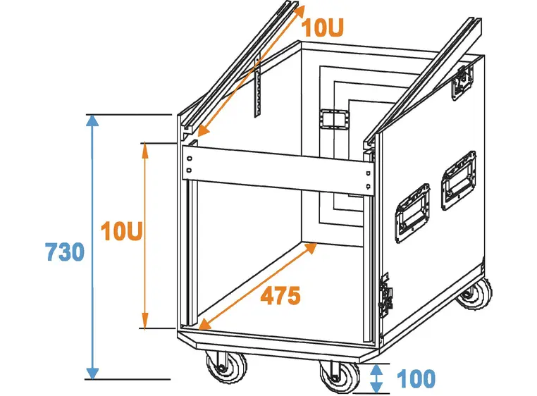 ROADINGER Special combo case Pro, 10U wheels 
