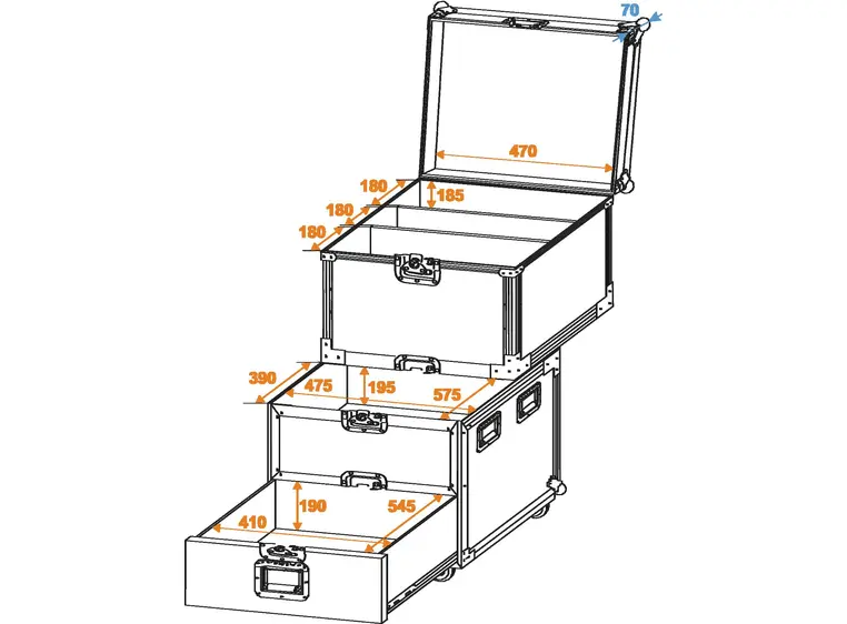 ROADINGER Universal roadie case wheels 