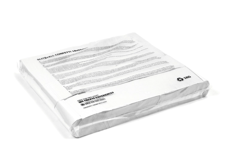 TCM FX Slowfall Konfetti Rektangulær 55x18mm, Hvit, 1kg 