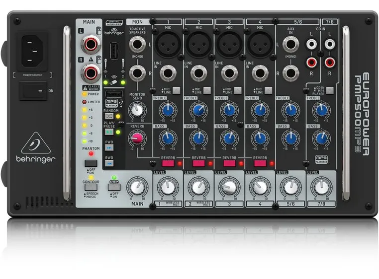 Behringer PMP500MP3 500W 8-Channel Powered Mixer 