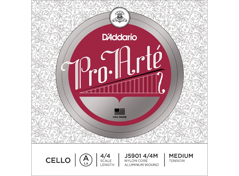 D'Addario J5901 Cello String Pro•Arté A-aluminum 4/4 32.8 