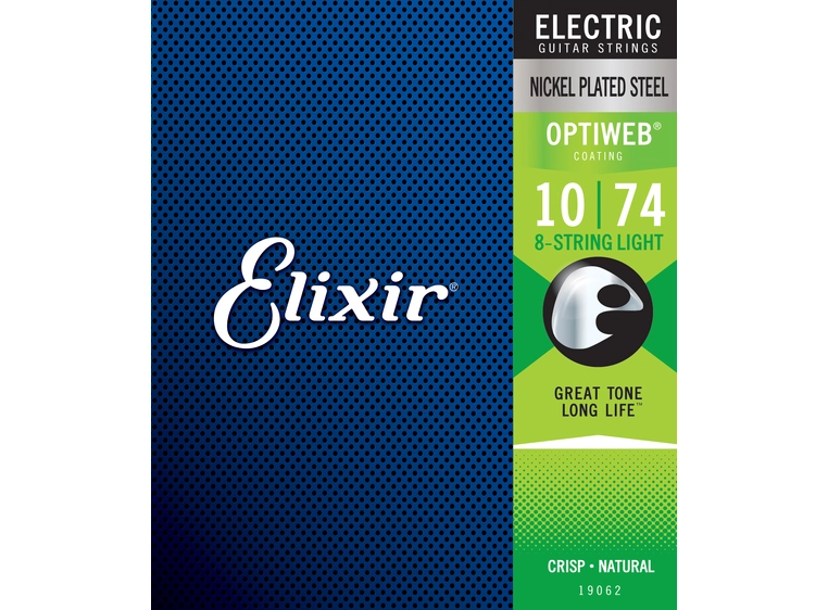 Elixir Optiweb Electric Nickel Plated (010-074) 19062 8-strenger Light 