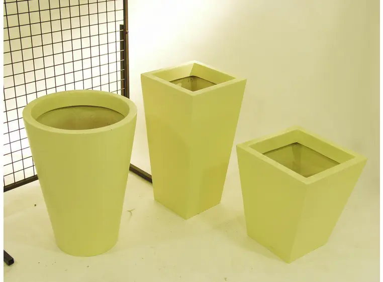Europalms Fiberglasspot, yellow, 39x45cm 
