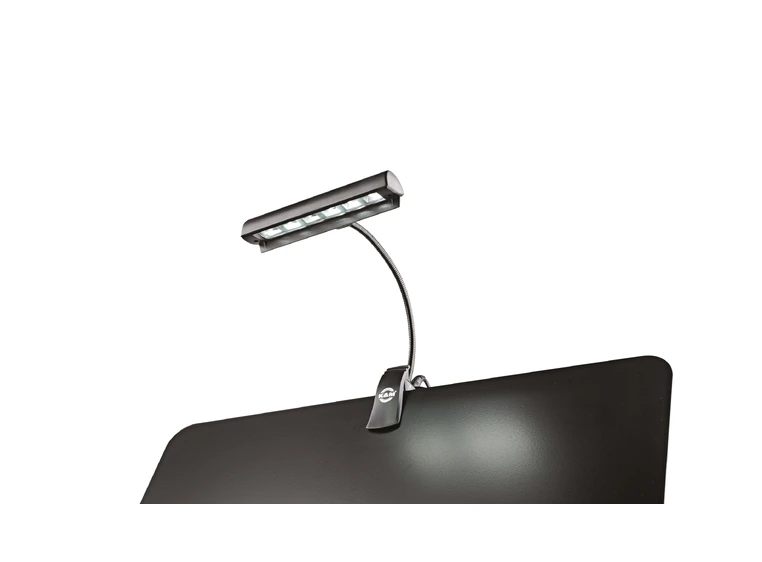 K&M 12248 Music stand light Concert black inc. batteries,  5v pwr & case 