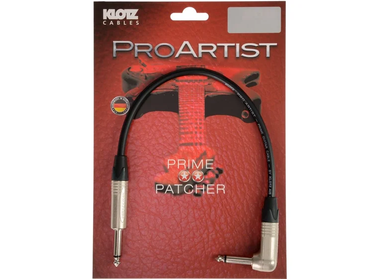 Klotz PRON030PR Pro Artist Ubalansert Gitarkabel m vinkel jack 3m 