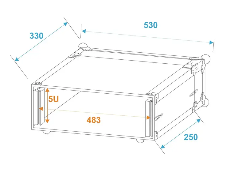 ROADINGER Effect rack CO DD, 5U, 24cm deep, black 