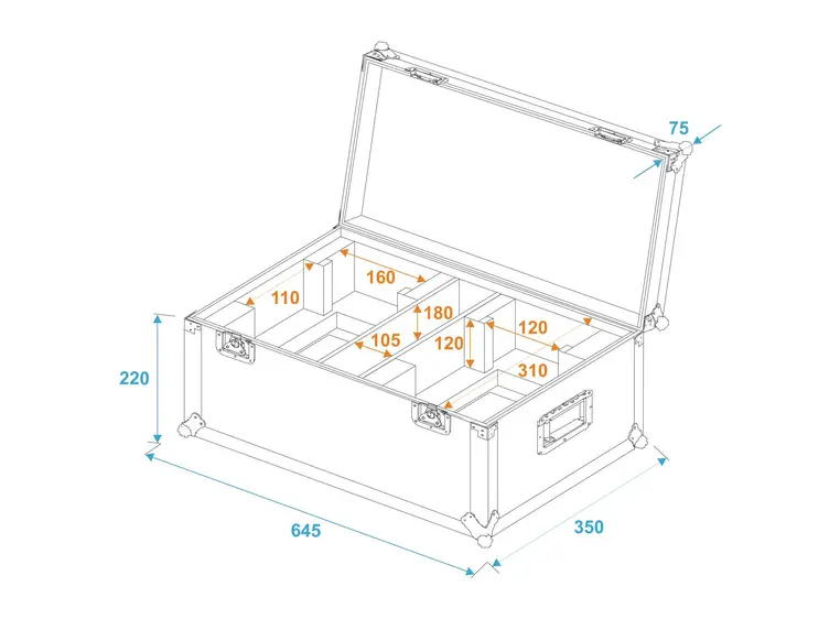 ROADINGER Flightcase 2x THA-40 PC 