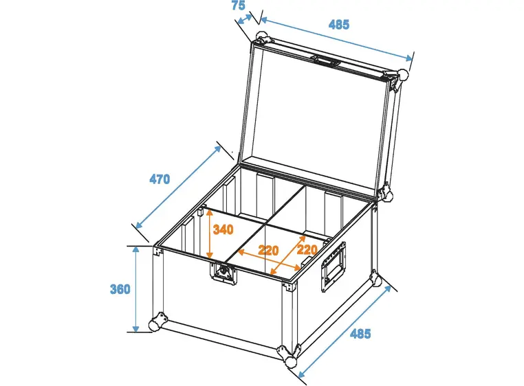 ROADINGER Flightcase 4x PAR-56 spot long 