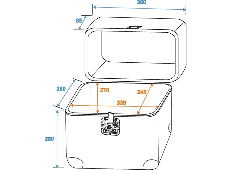 ROADINGER Record case ALU 75/25, rounded, blue 