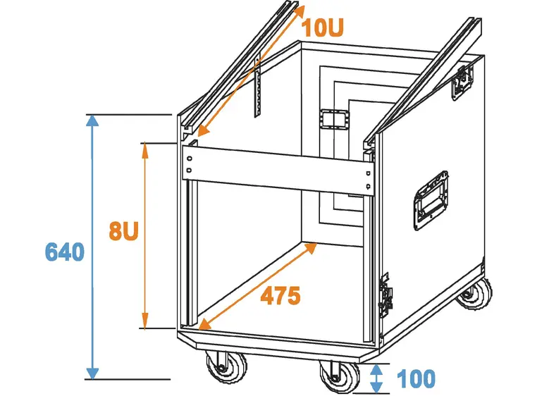 ROADINGER Special combo case Pro, 8U wheels 