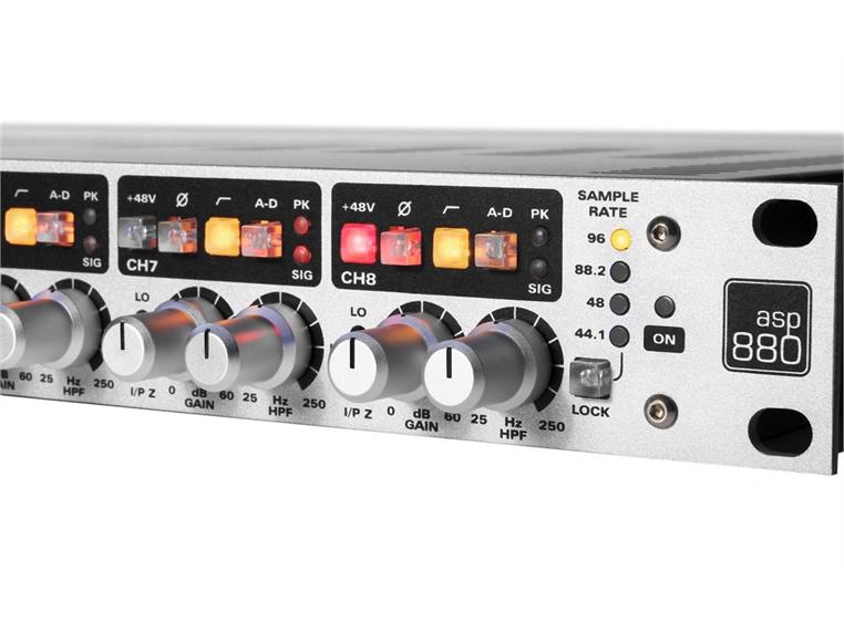 Audient ASP880, Mikrofonforsterker x 8 8 kanaler høykvalitet m/AES og optisk ut