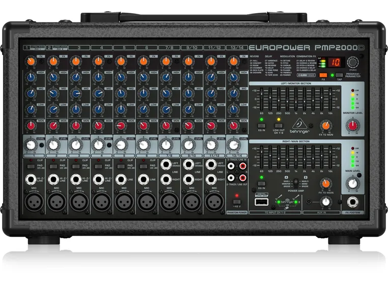 Behringer EUROPOWER PMP2000D 2000W, 14 channel, Klark teknik FX 